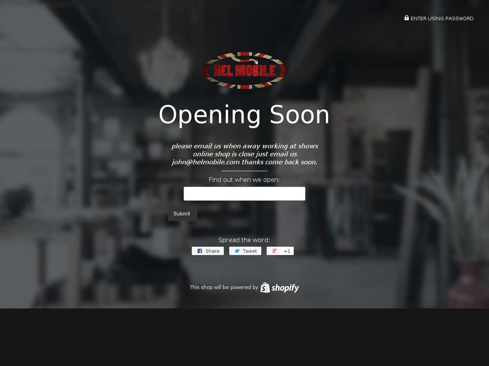 helmobile.com shopify website screenshot