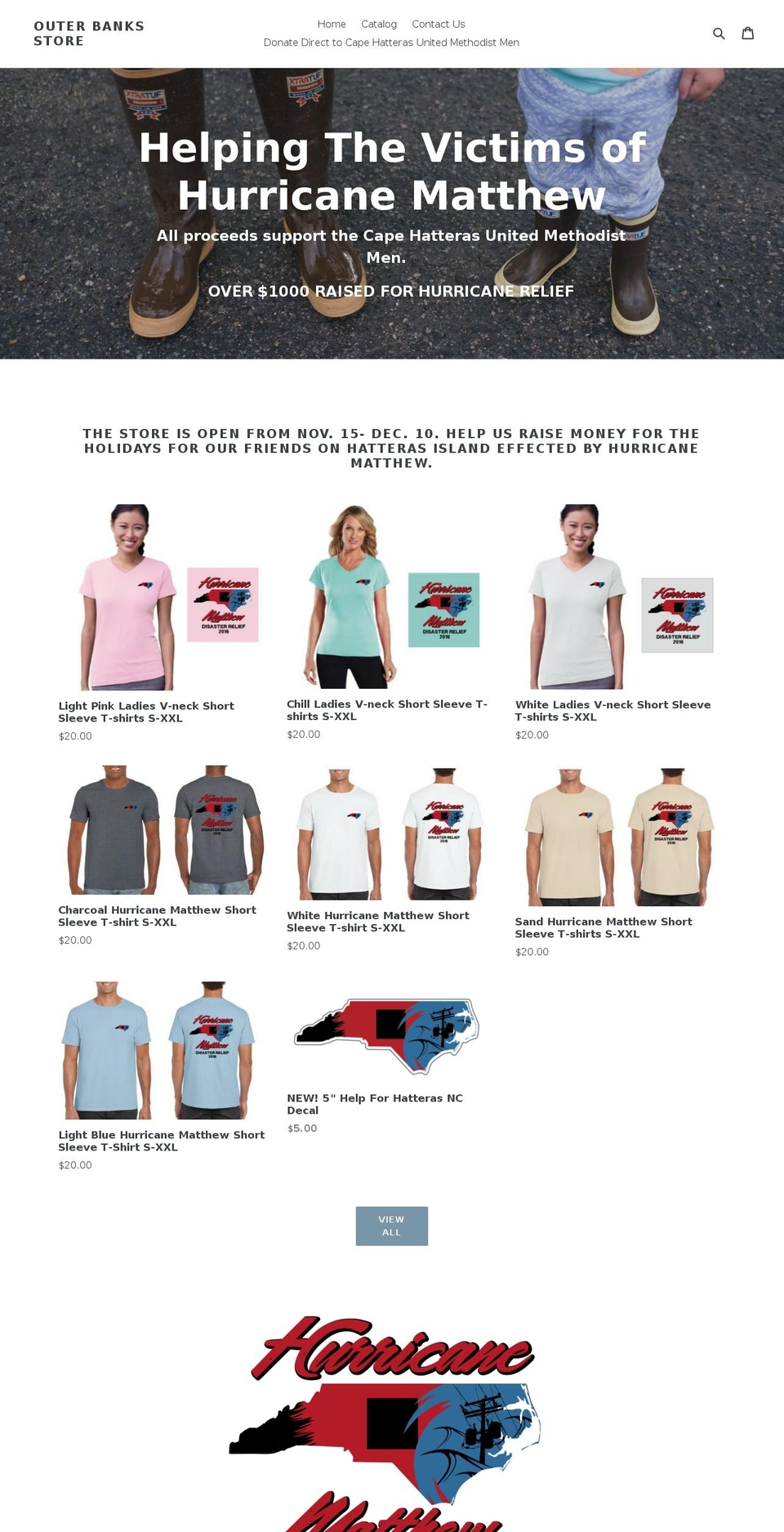 helpforhatteras.com — Shopify storefront screenshot