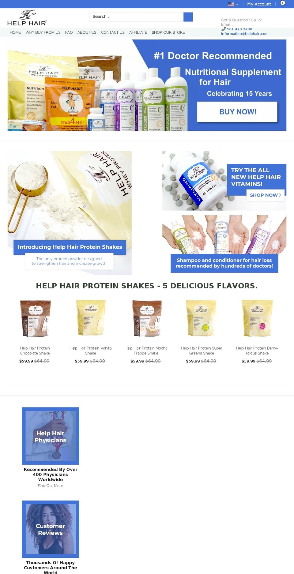 helphairproducts.com shopify website screenshot