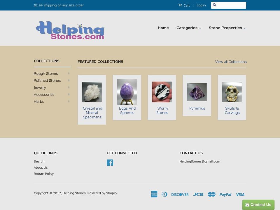 helpingstones.com shopify website screenshot