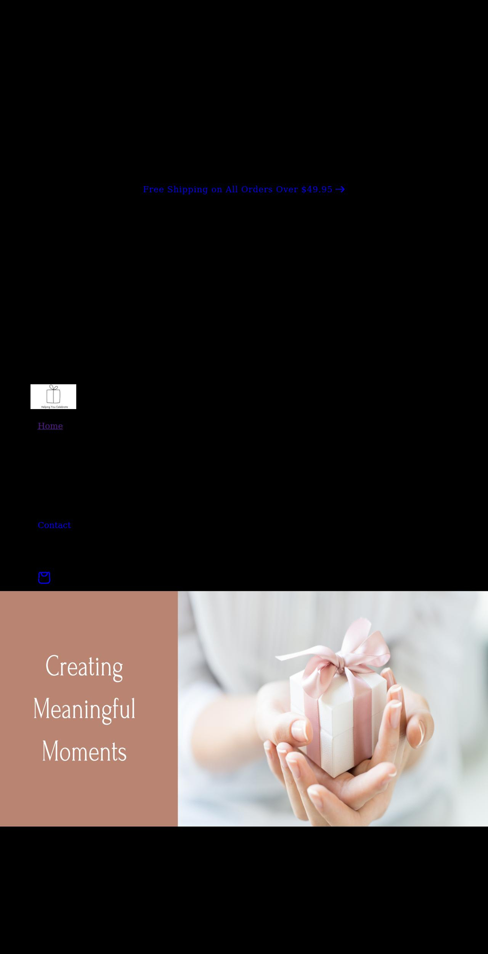 helpingyoucelebrate.com shopify website screenshot