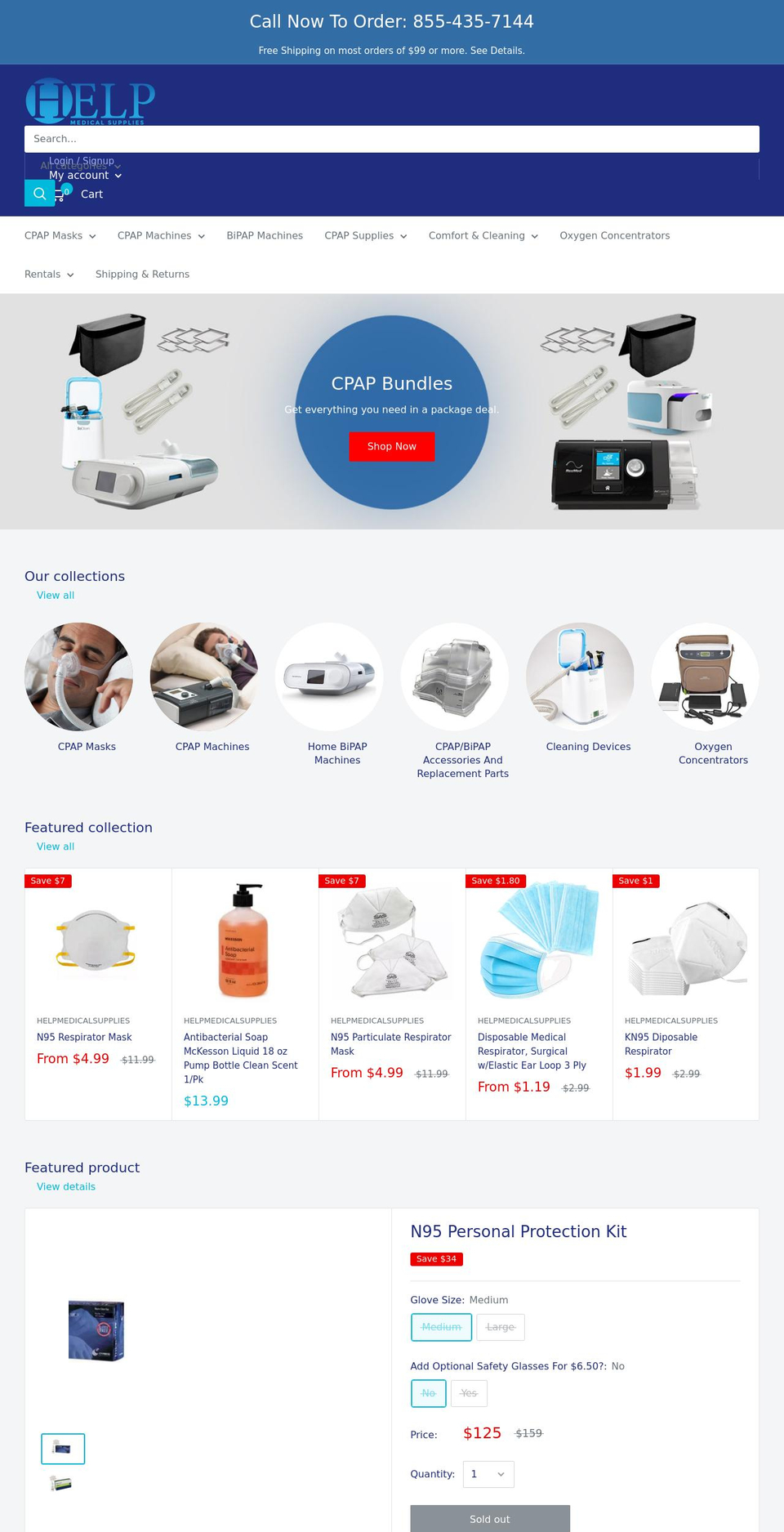 helpmedicalsupplies.com shopify website screenshot