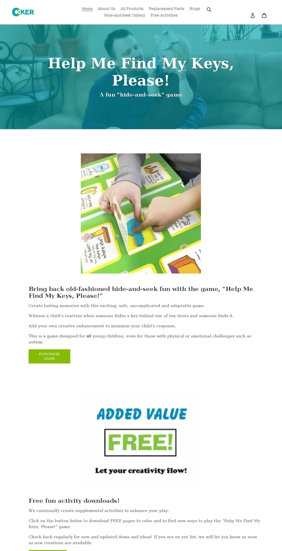 helpmefindmykeys.com shopify website screenshot