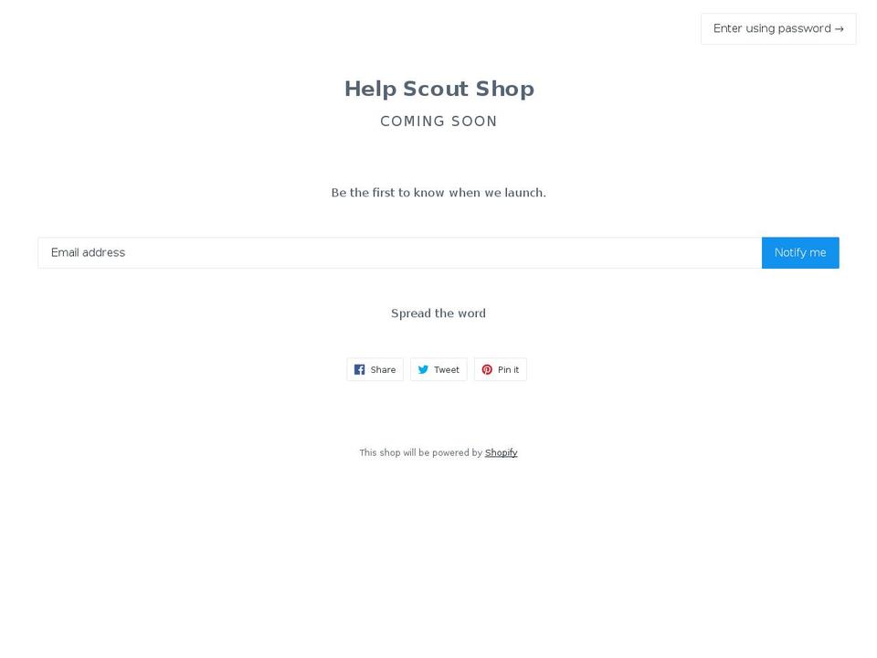 helpscout.shop shopify website screenshot