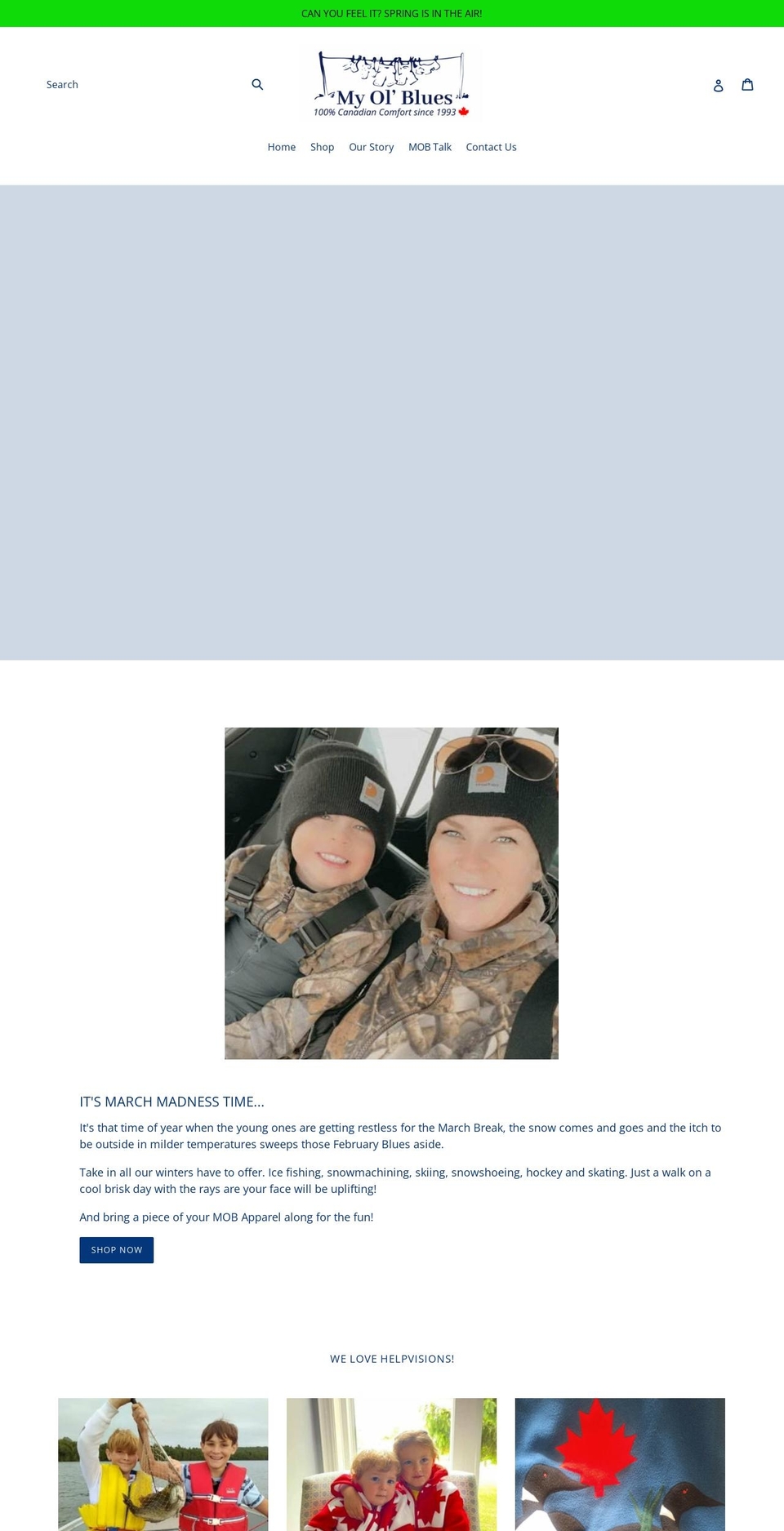 helpvisions.com shopify website screenshot