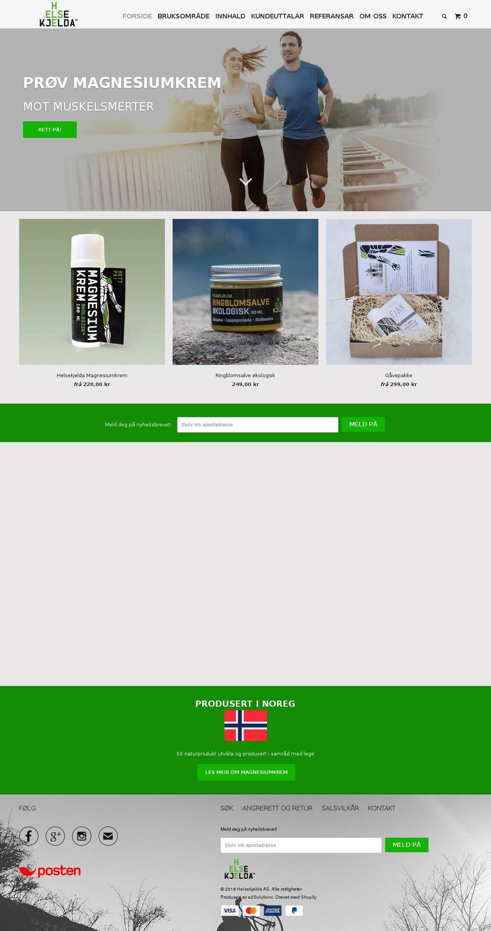 helsekjelda.no shopify website screenshot