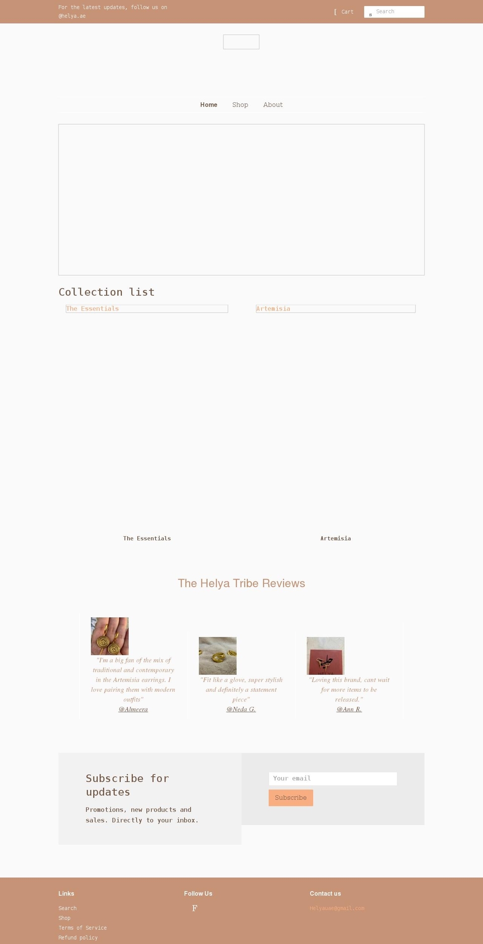 helya.store shopify website screenshot