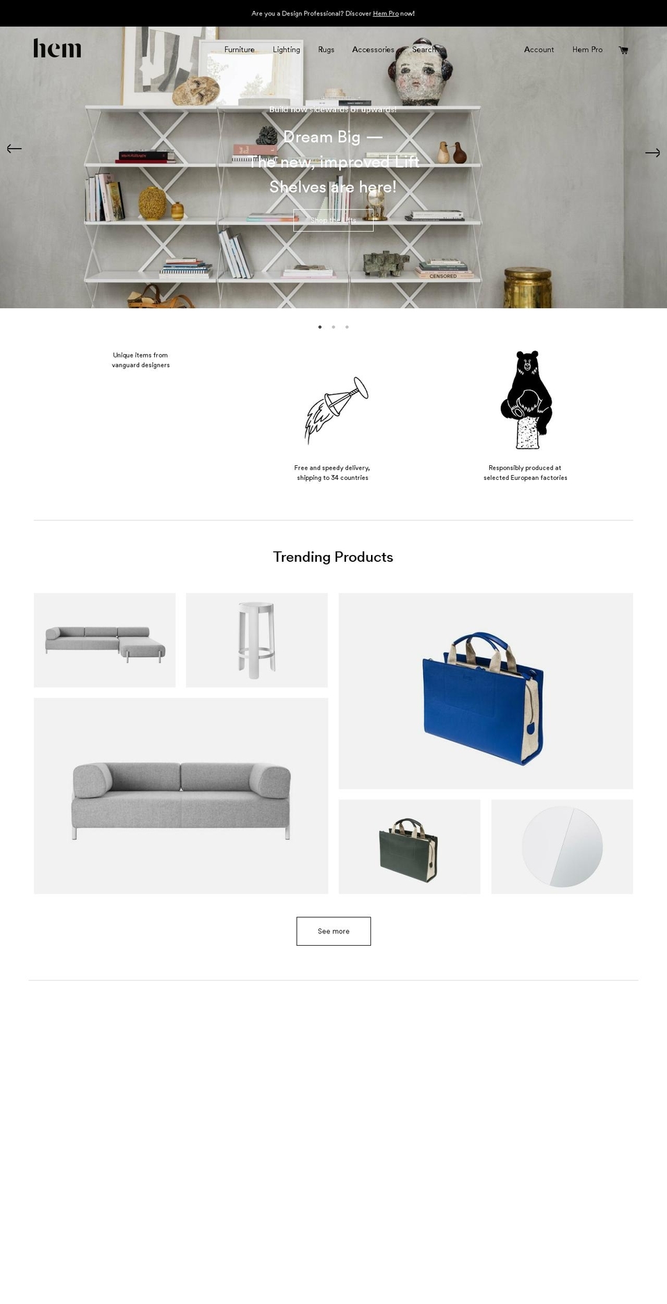 hem.eu shopify website screenshot