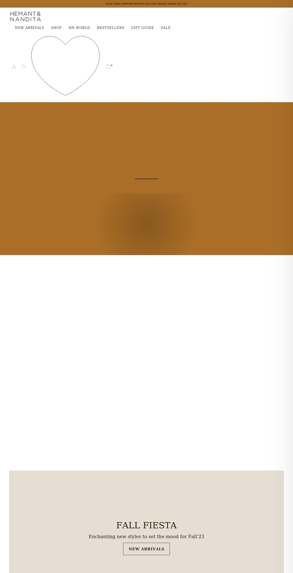 hemantandnandita.com shopify website screenshot