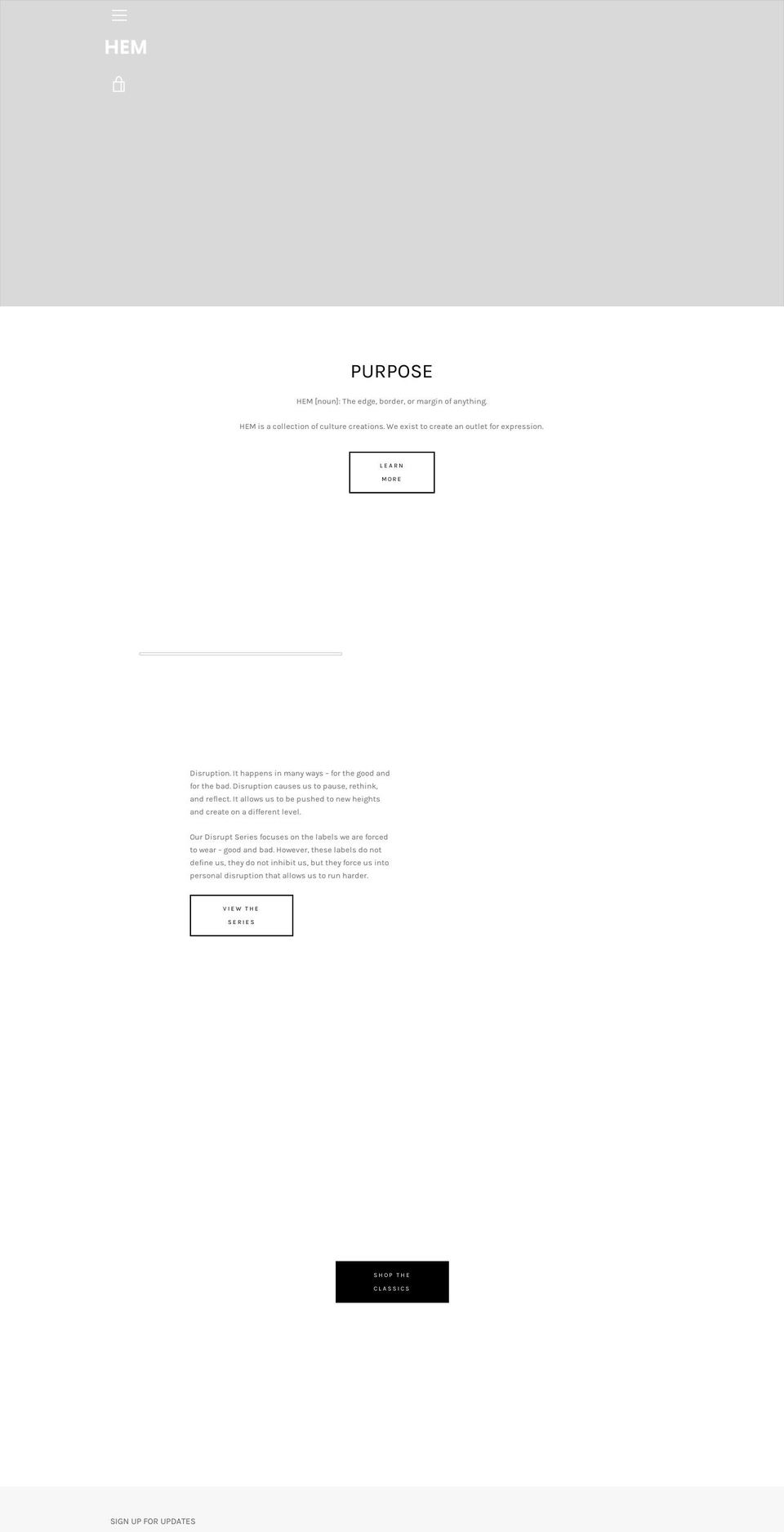 hemapparel.com — Shopify storefront screenshot