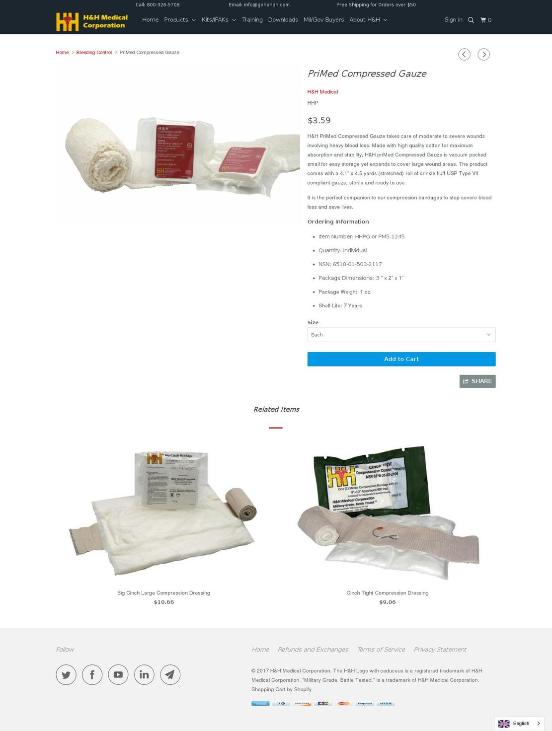 hemgauze.com shopify website screenshot