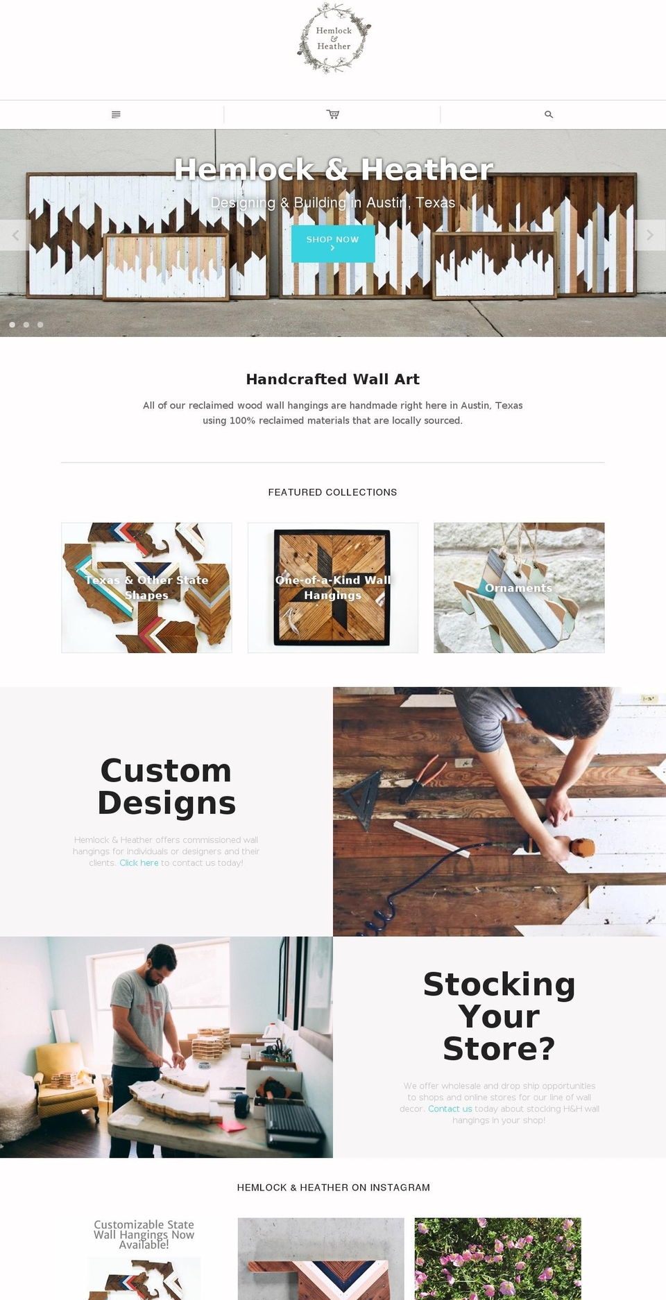 hemlockandheather.com shopify website screenshot