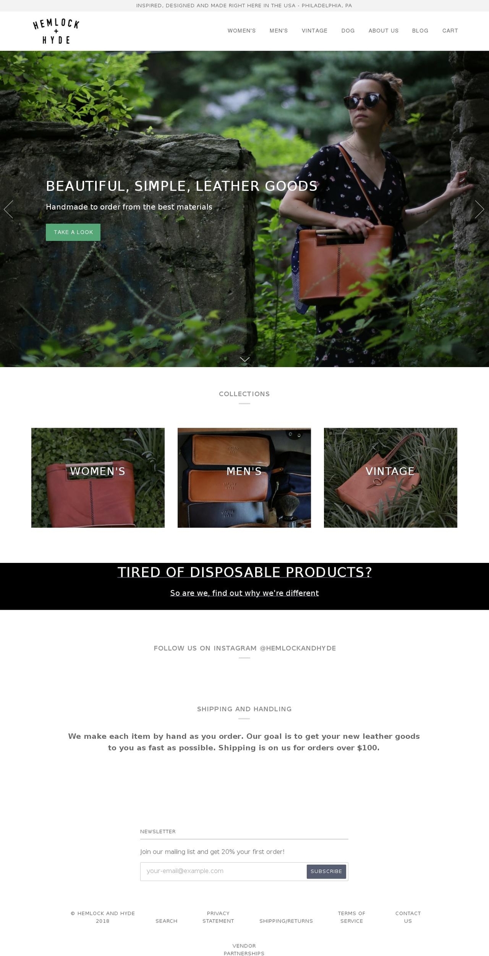 May Update Shopify theme site example hemlockandhyde.com