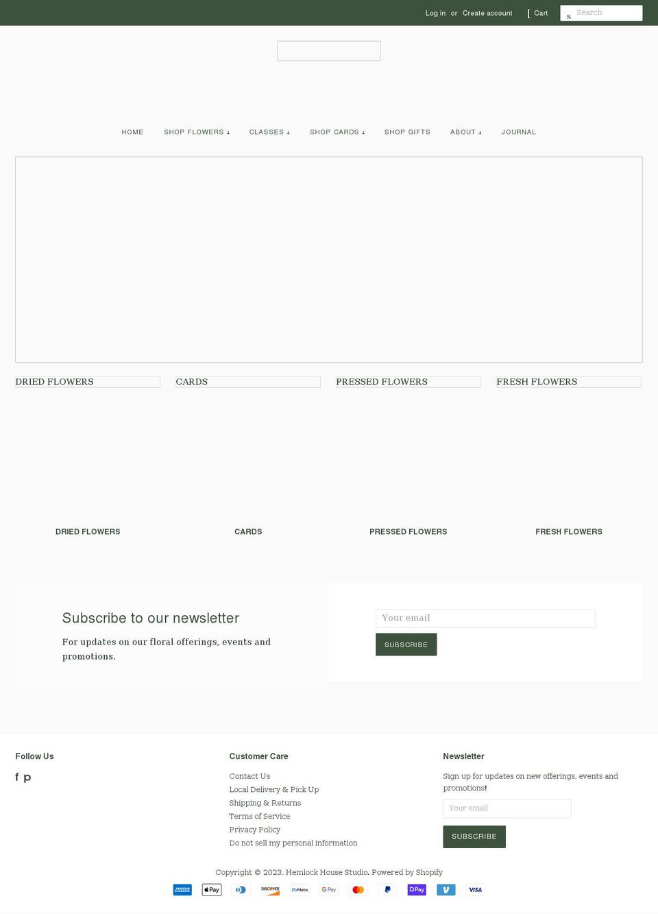 hemlockhousestudio.com shopify website screenshot