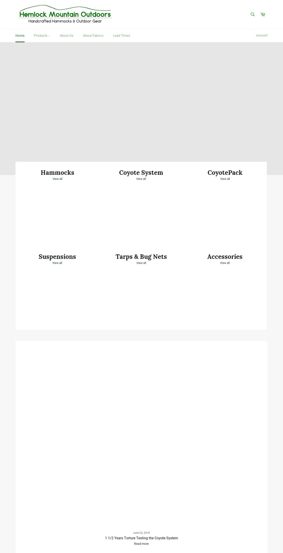 hemlockmountainoutdoors.com — Shopify storefront screenshot