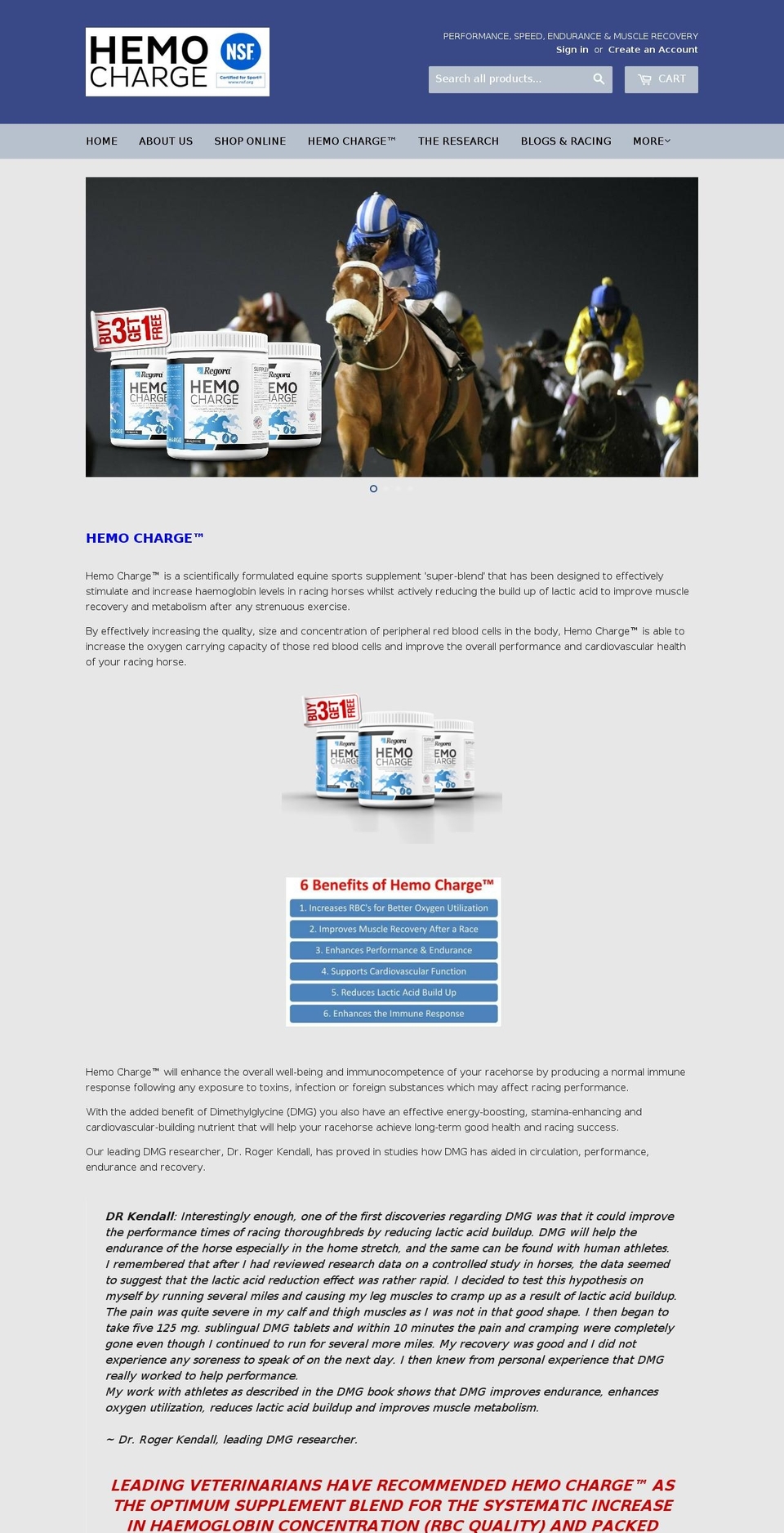 hemocharge.com shopify website screenshot