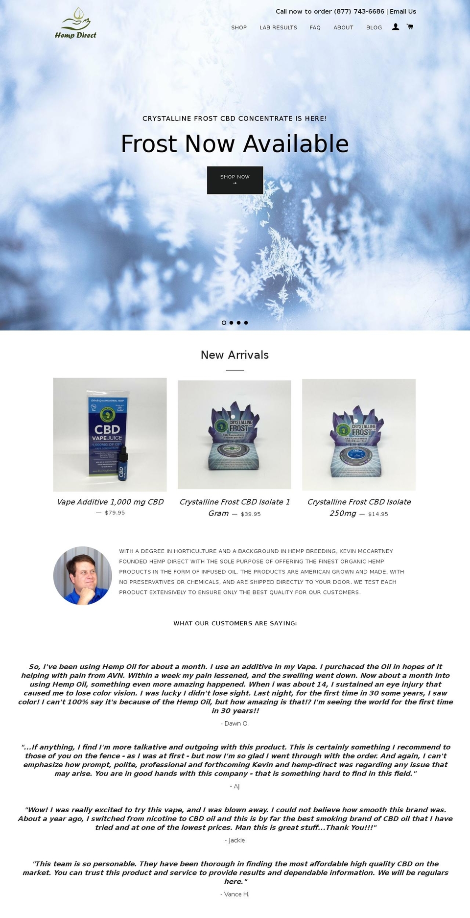 hemp-direct.com shopify website screenshot