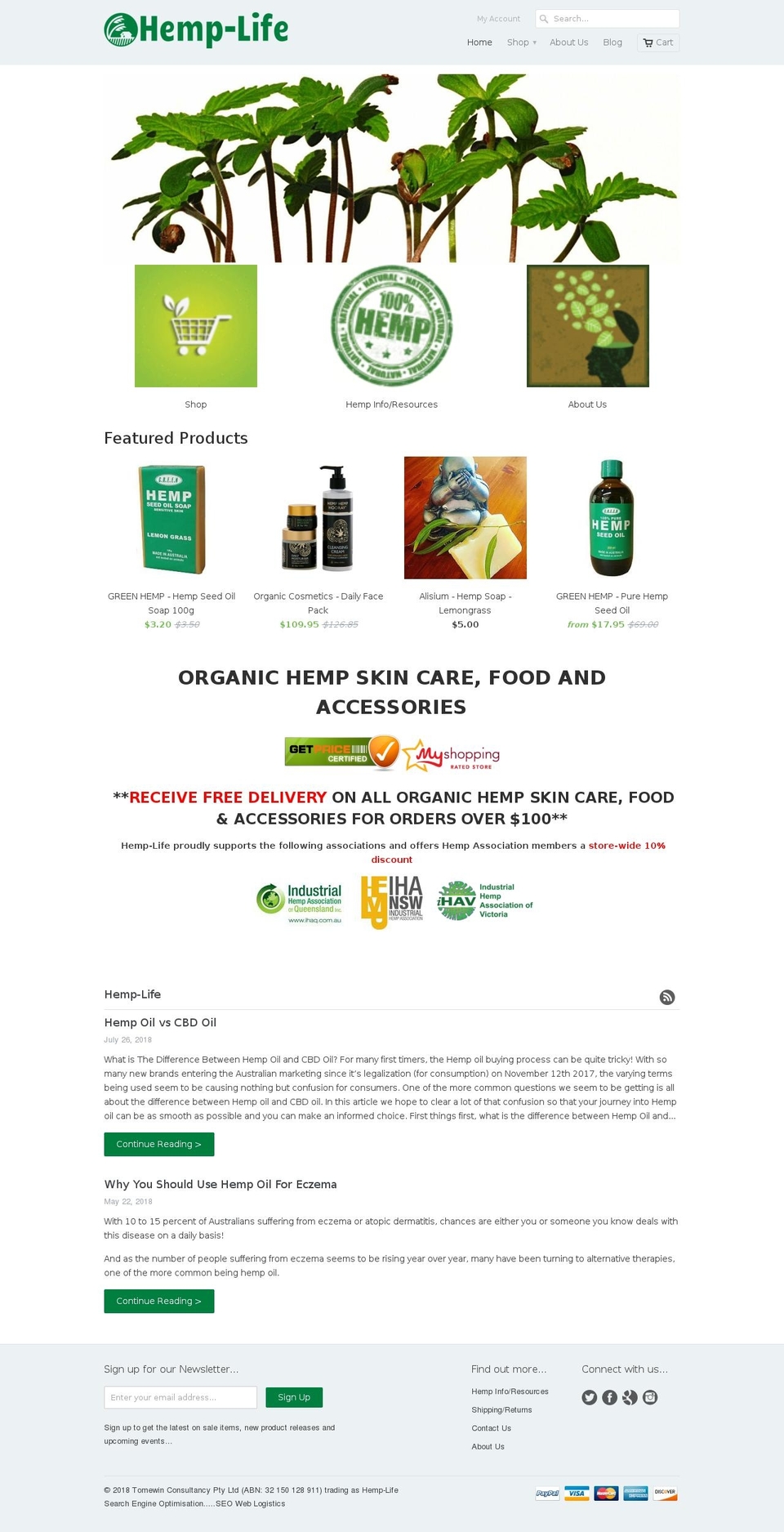 hemp-life.com — Shopify storefront screenshot