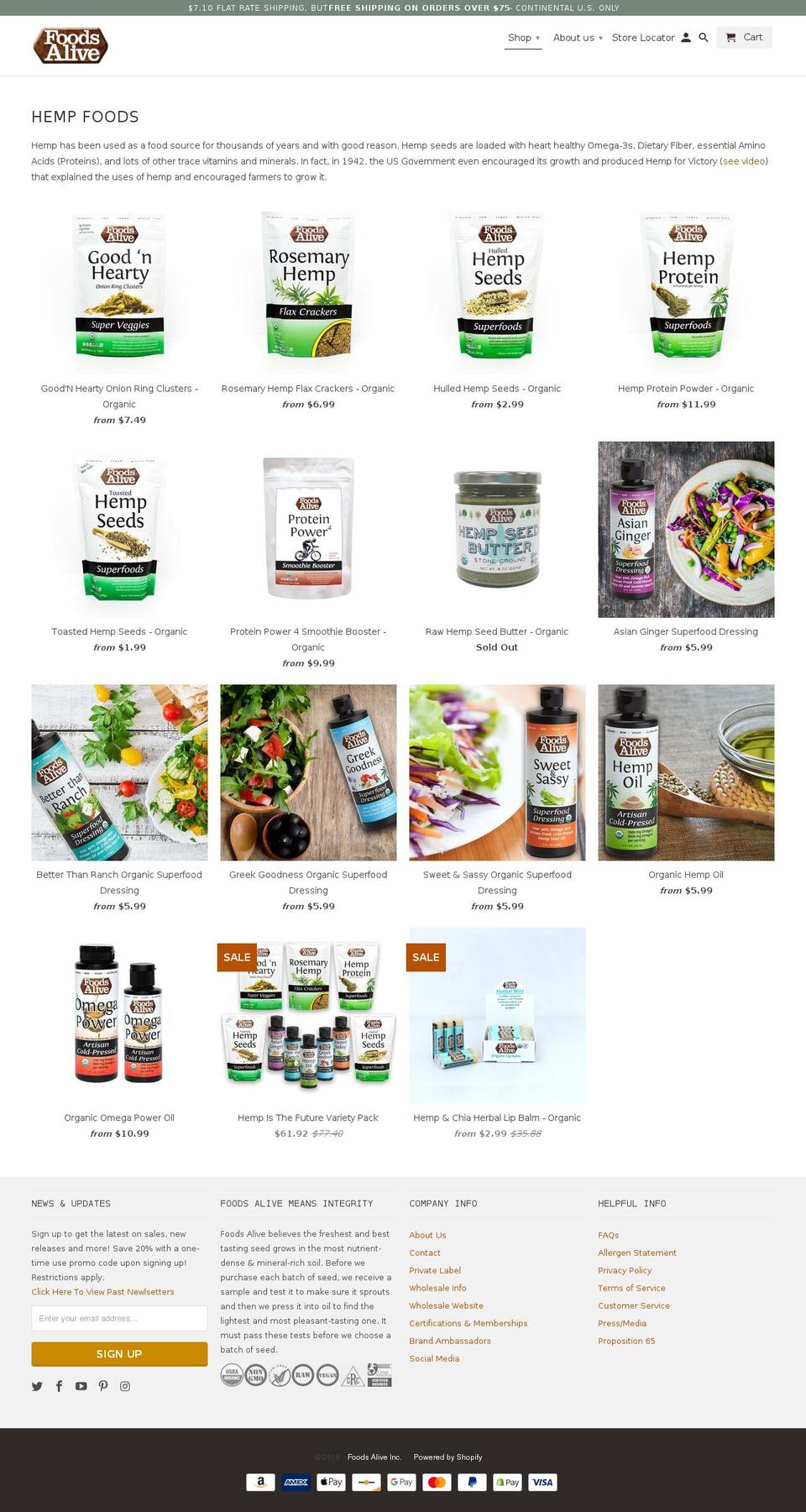 hempcbdzone.com — Shopify storefront screenshot