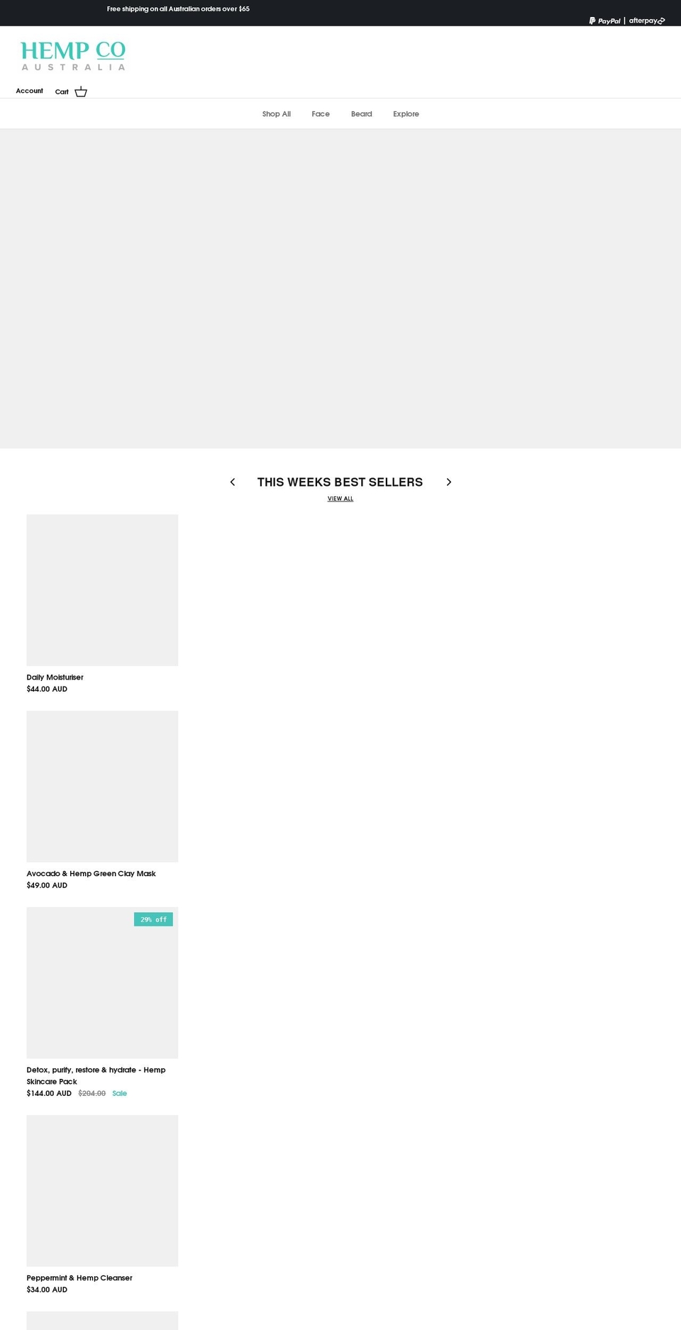 hempcoaustralia.com shopify website screenshot