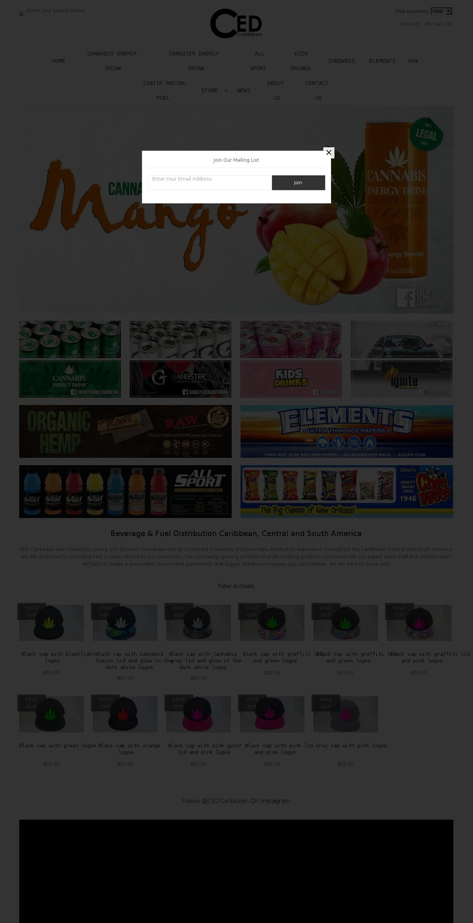 hempenergybeverage.com — Shopify storefront screenshot