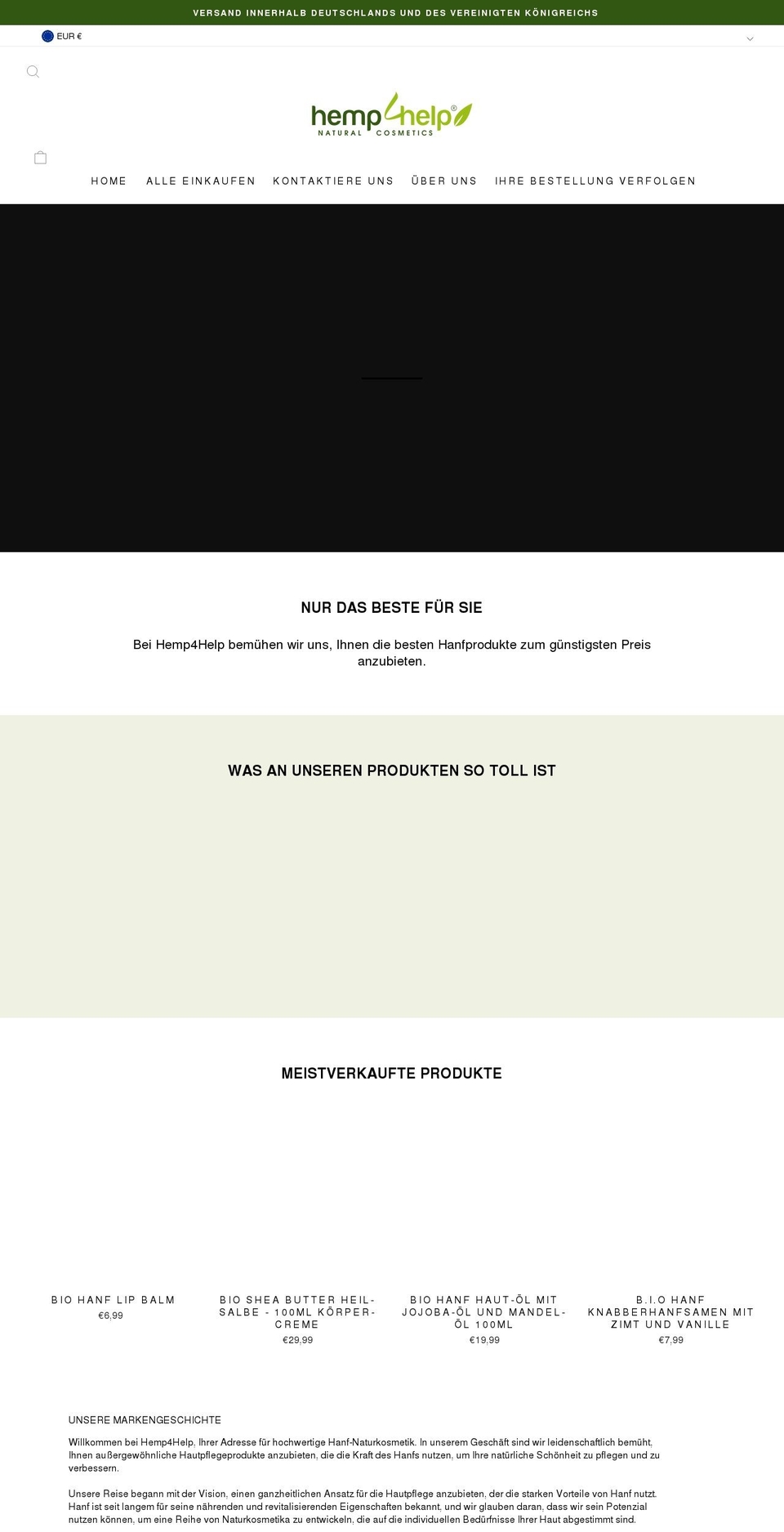 hempforhelp.com shopify website screenshot