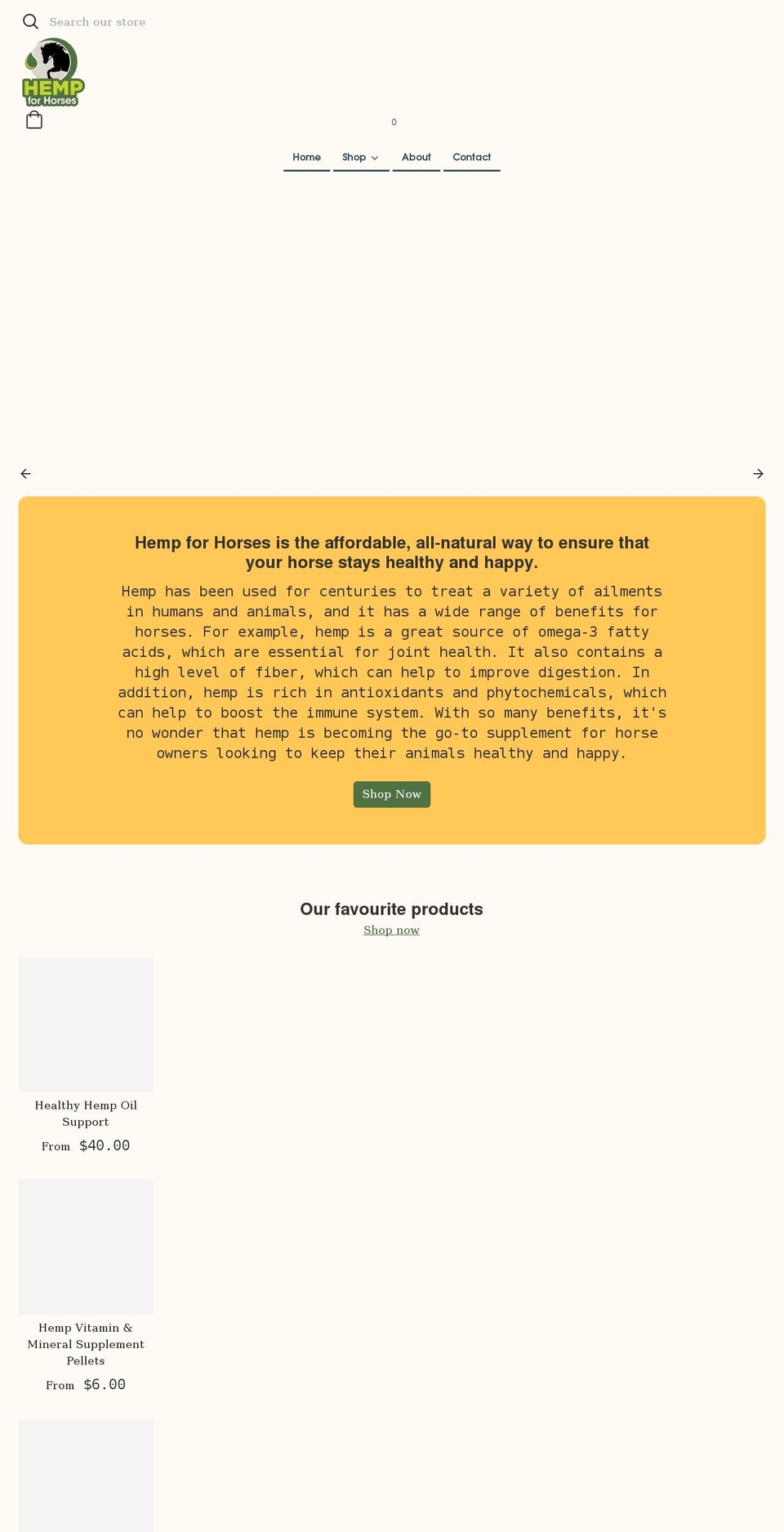 hempforhorses.com.au shopify website screenshot