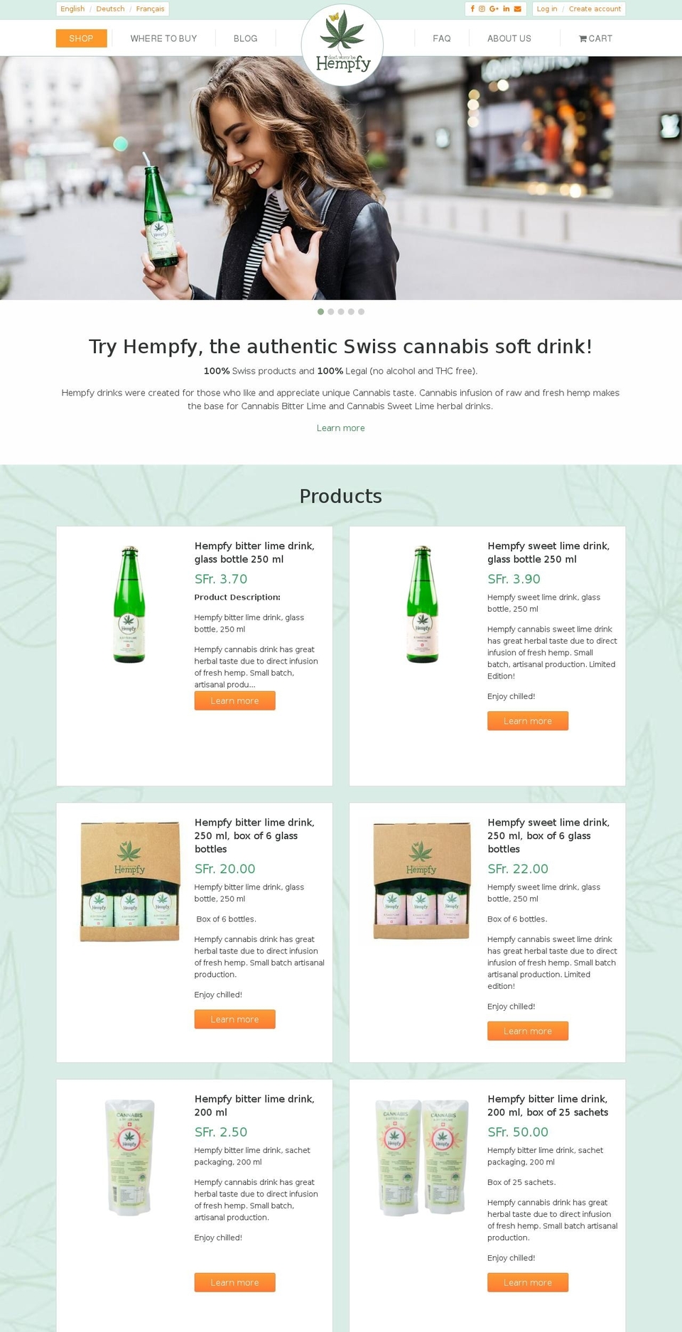 hempfy.com shopify website screenshot