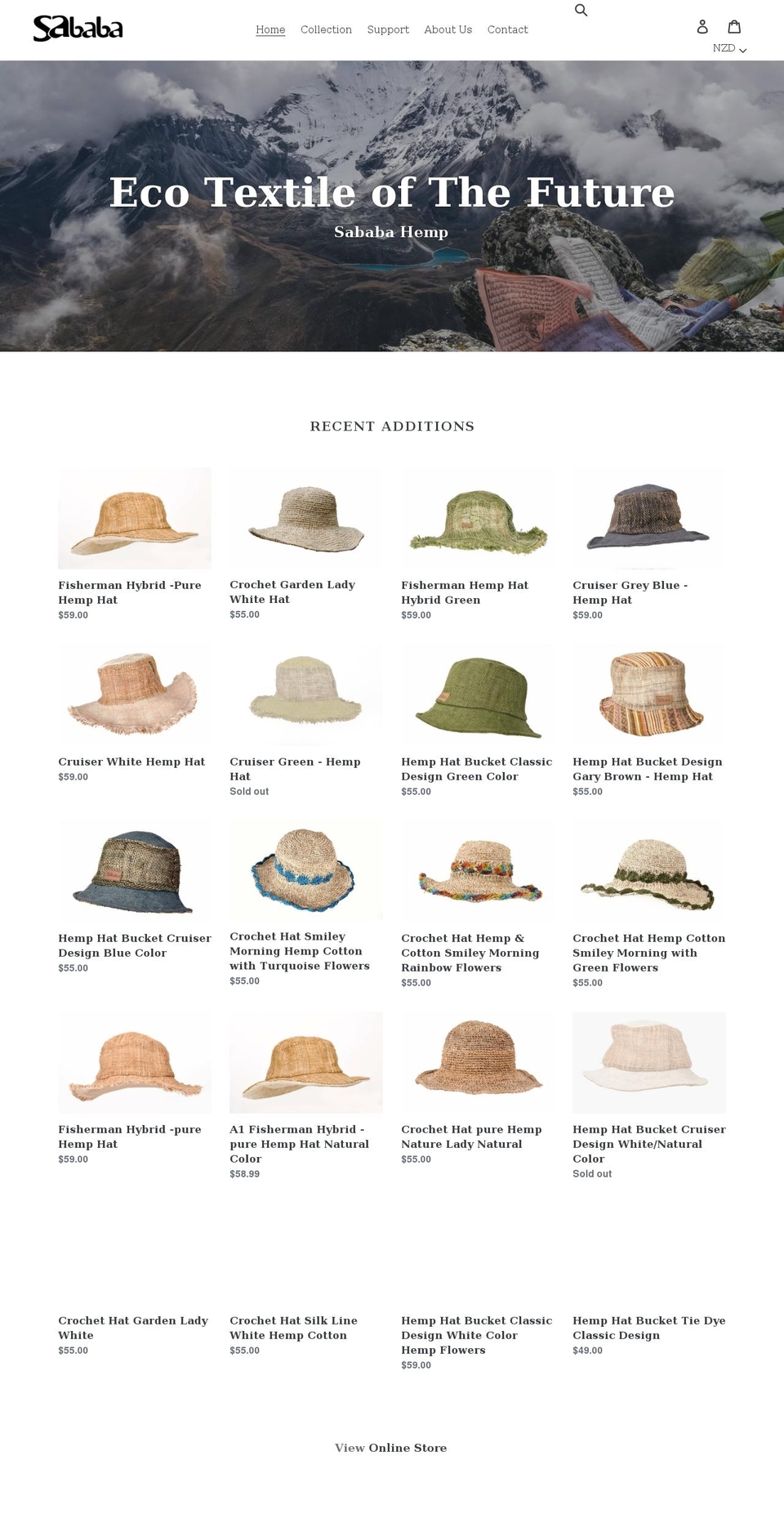 hemphats.co.nz shopify website screenshot