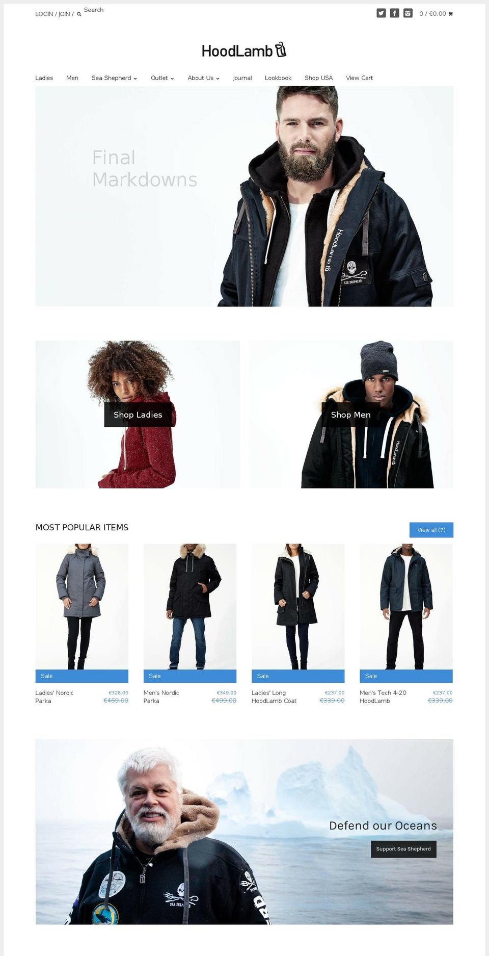 hemphoodlamb.com shopify website screenshot