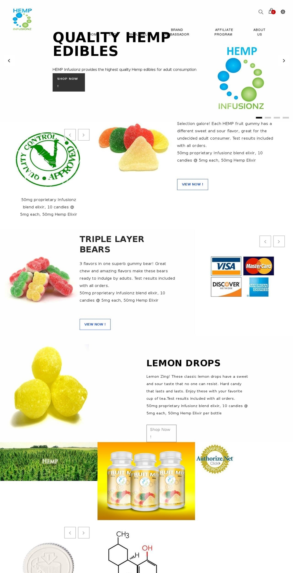 hempinfusionz.com — Shopify storefront screenshot