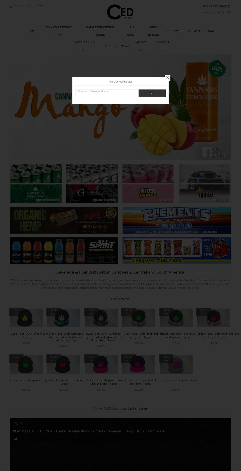 hemplightbeverage.com shopify website screenshot