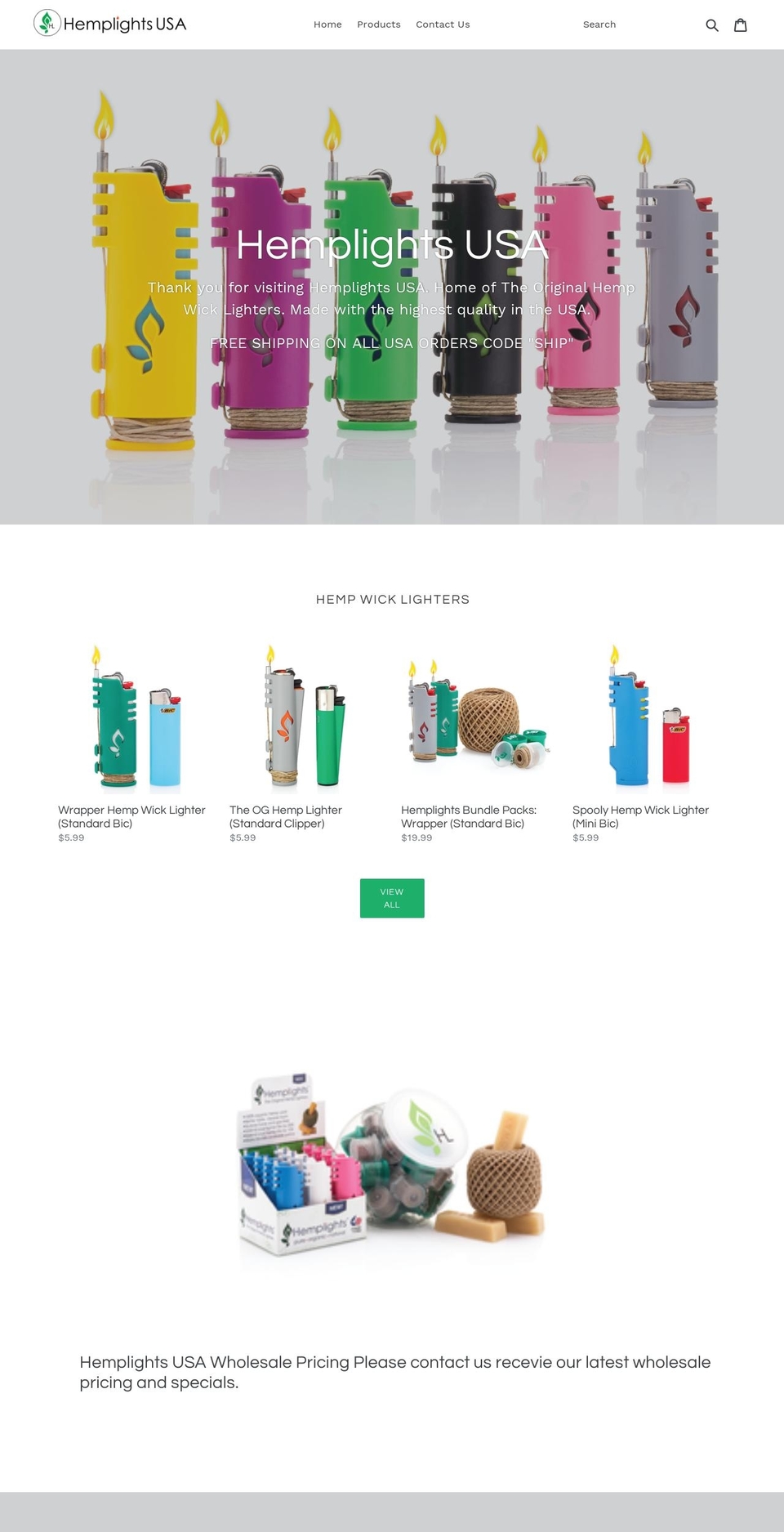 hemplights.com shopify website screenshot