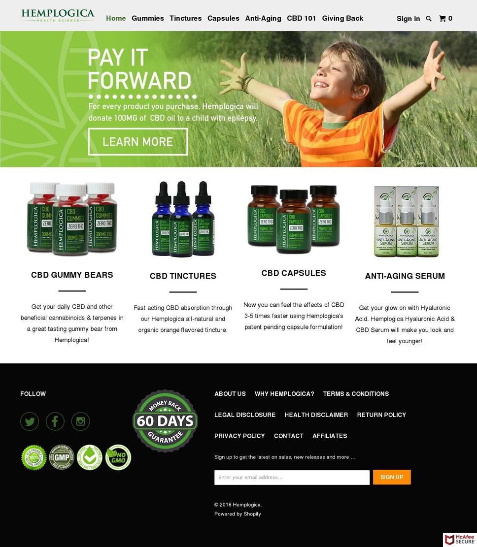 hemplogica.com — Shopify storefront screenshot