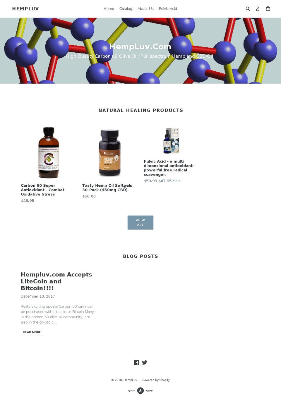 hempluv.com — Shopify storefront screenshot