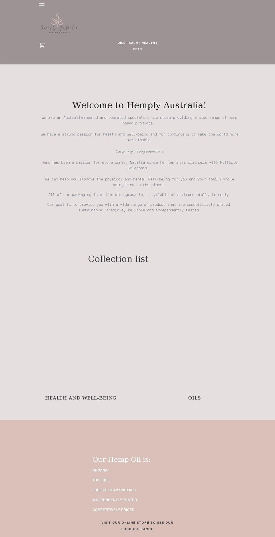hemplyaustralia.com shopify website screenshot