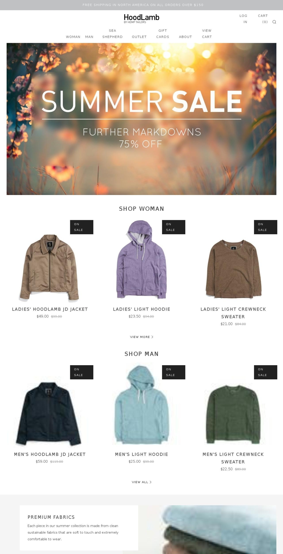 hemptailors.com — Shopify storefront screenshot