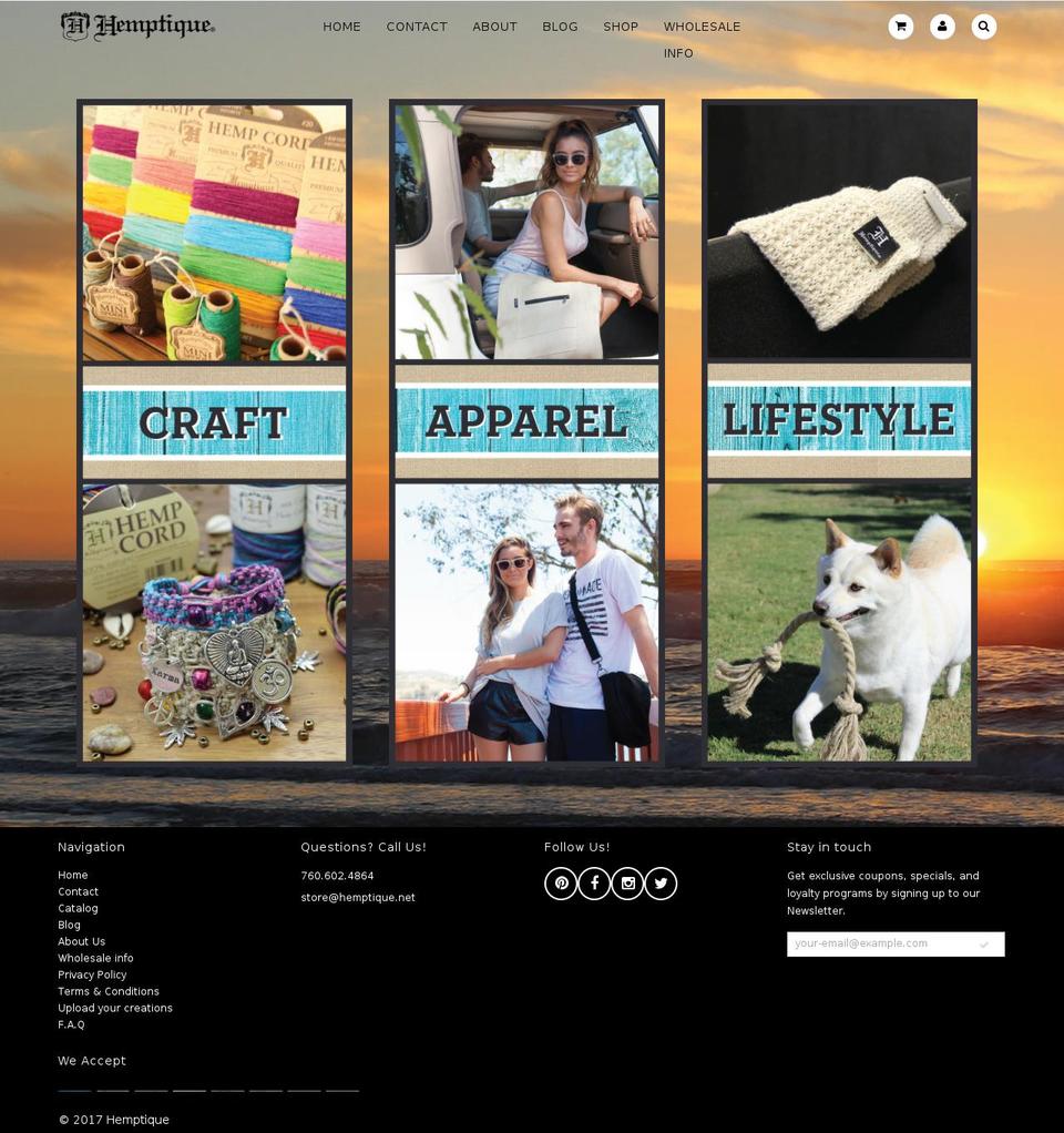 March 24th Shopify theme site example hemptique.us