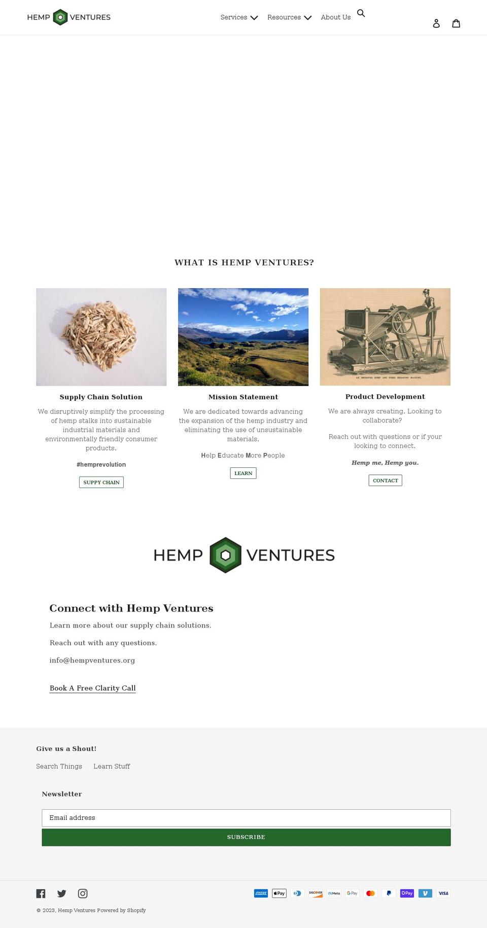 hempventures.org shopify website screenshot