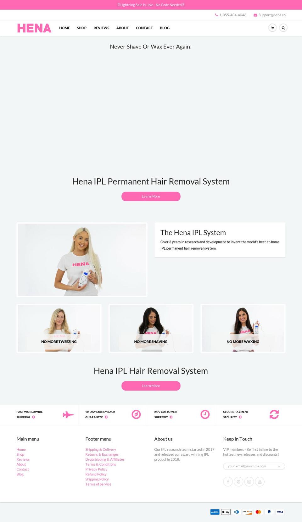 hena.co shopify website screenshot