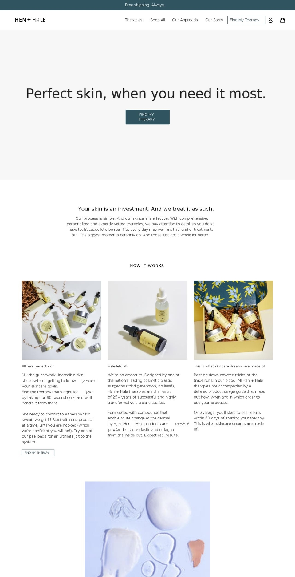 henandhale.com shopify website screenshot