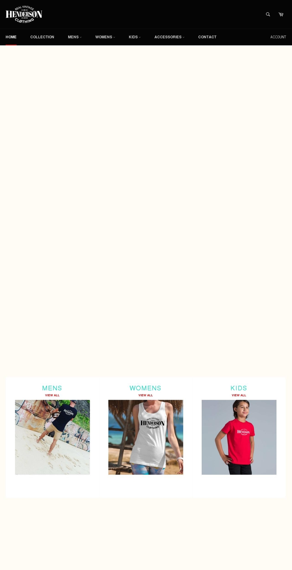 hendersonclothing.com — Shopify storefront screenshot