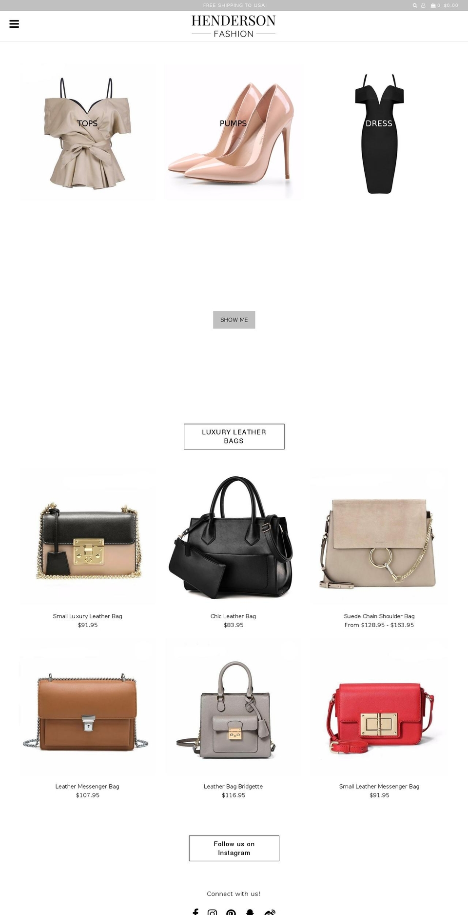 hendersonfashion.com — Shopify storefront screenshot