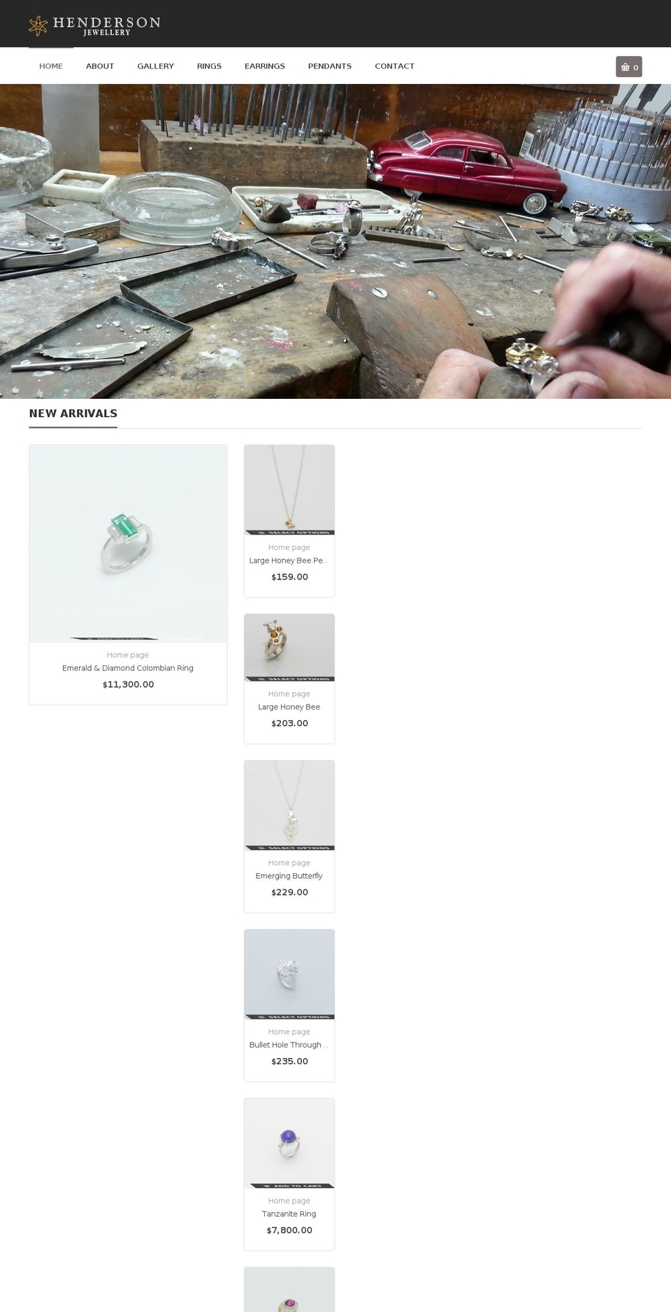 hendersonjewellery.com shopify website screenshot