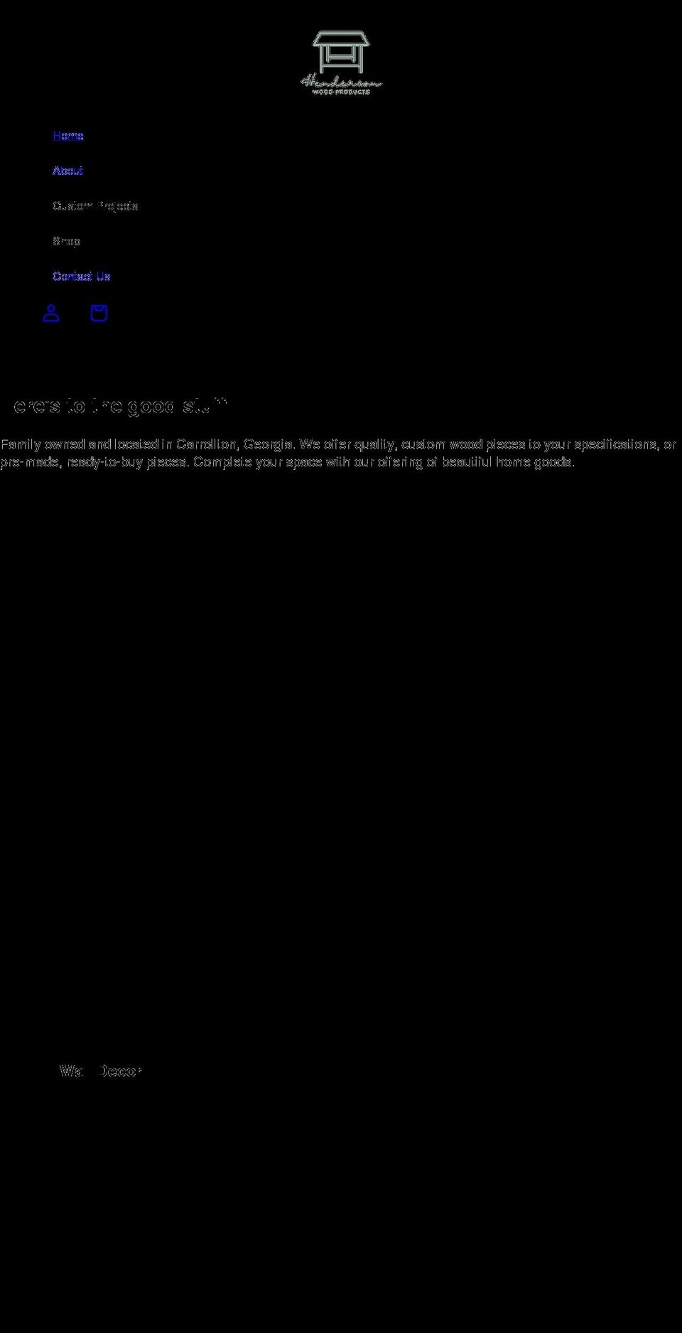 hendersonwoodproducts.com shopify website screenshot