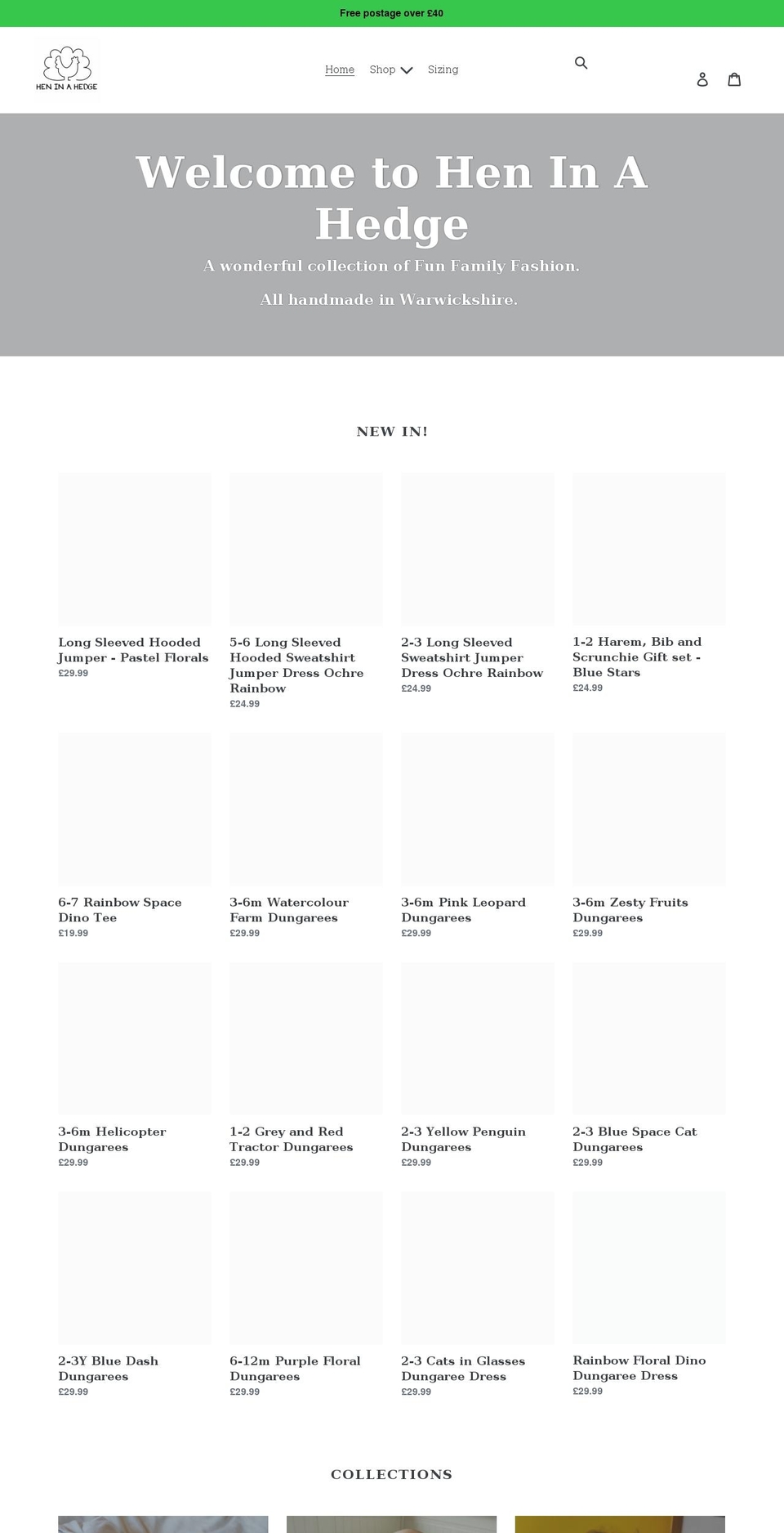 heninahedge.co.uk shopify website screenshot