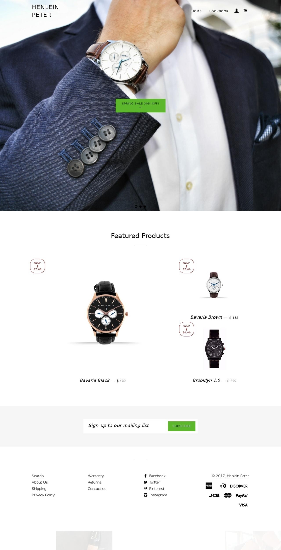 henleinpeter.com shopify website screenshot