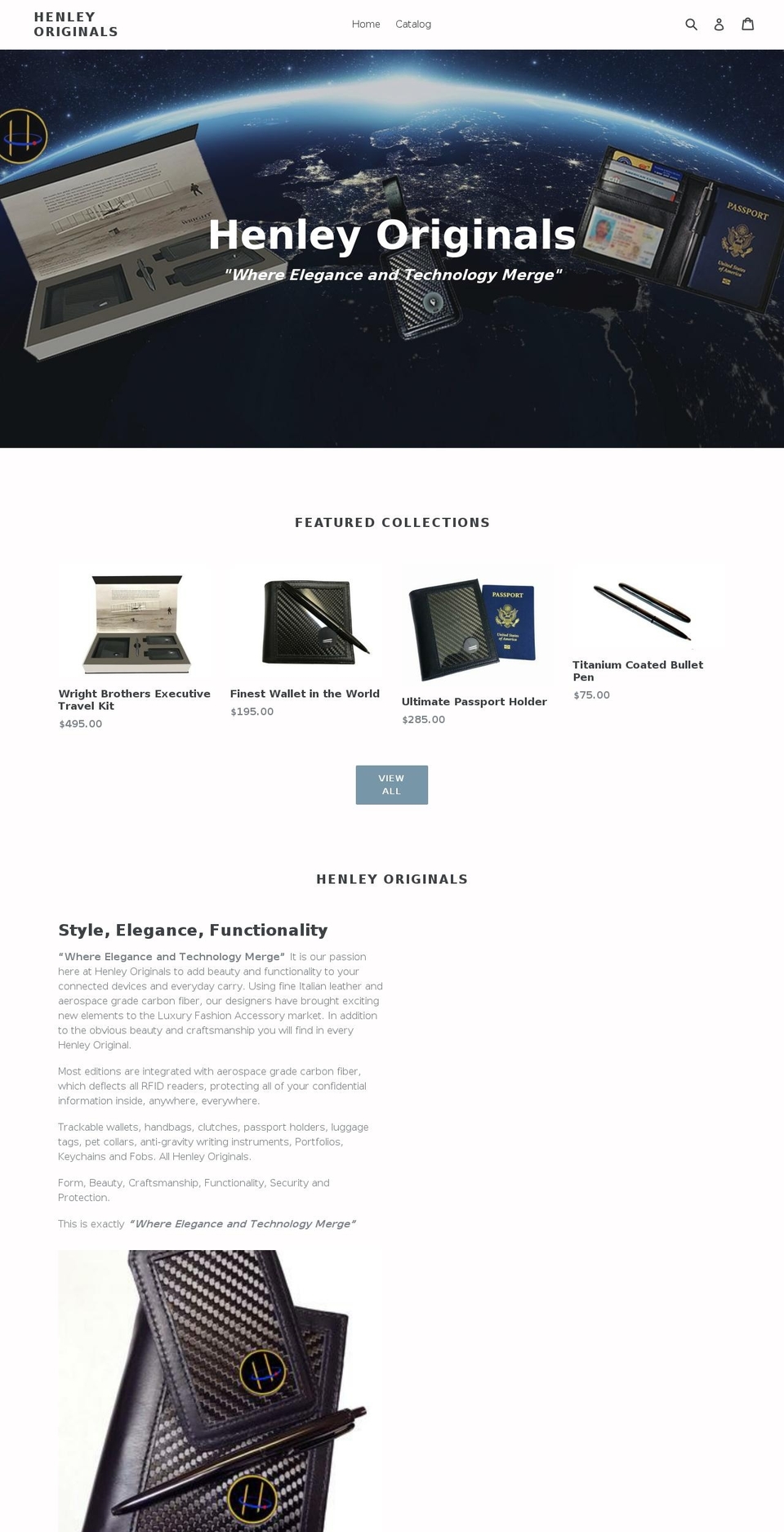 henleyoriginals.com — Shopify storefront screenshot