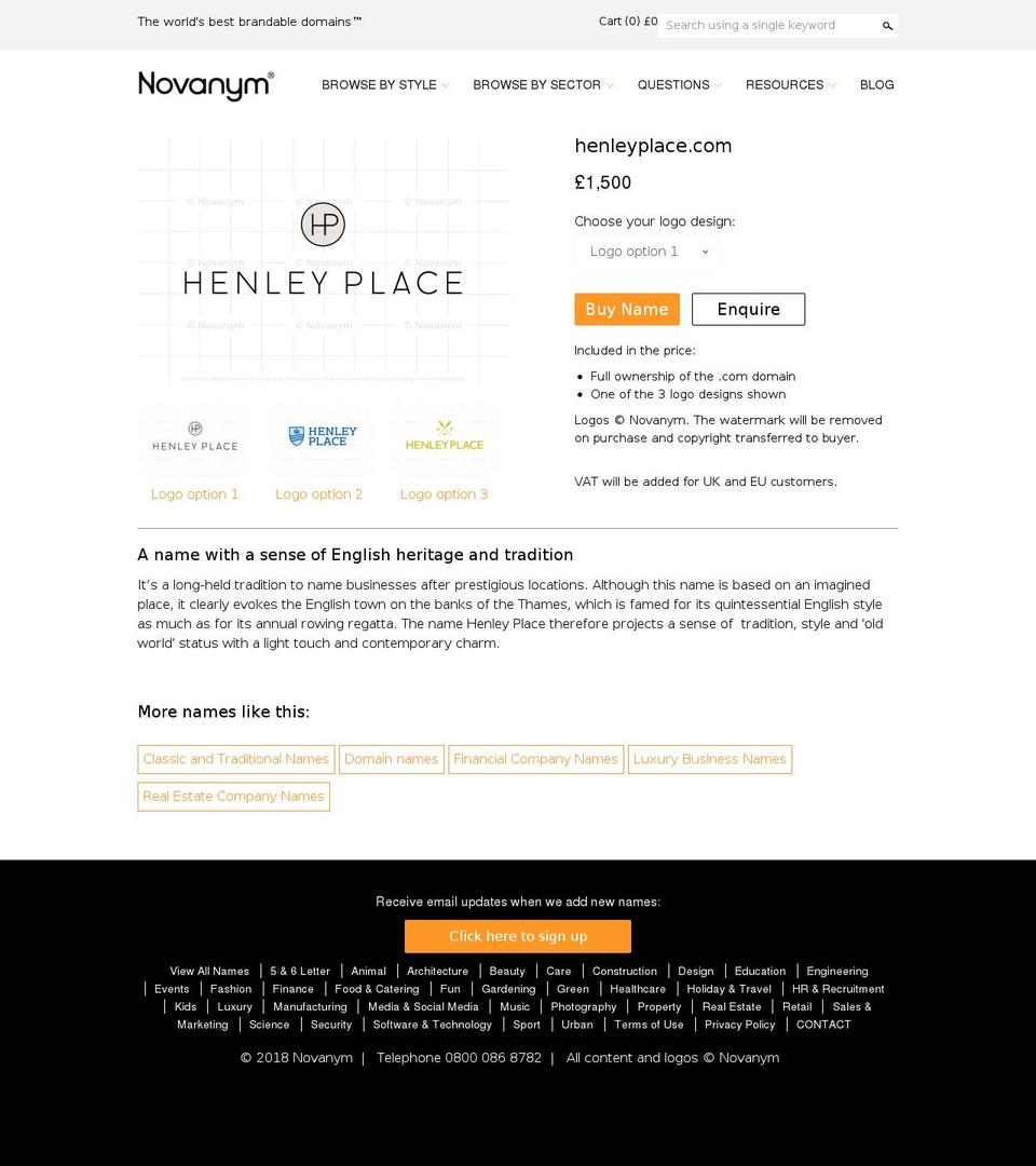 henleyplace.com shopify website screenshot