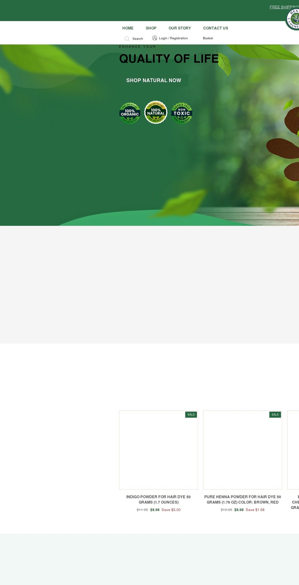hennacosmetics.net shopify website screenshot